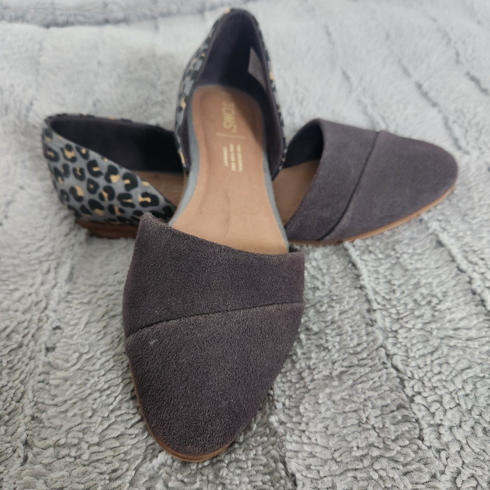 Toms Gray Suede Flats Slip-On Comfort